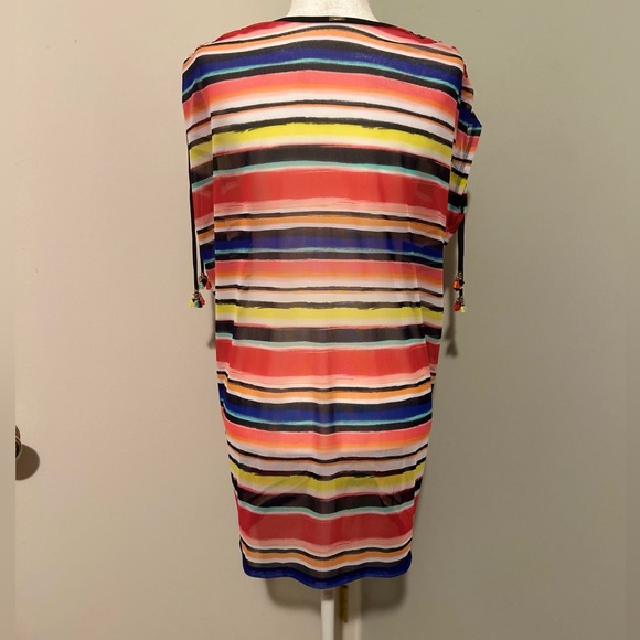 Anne Cole Woman’s Mesh Striped Swimsuit Coverup,V-neck,Multicolor,Size XS/Small - Picture 8 of 12